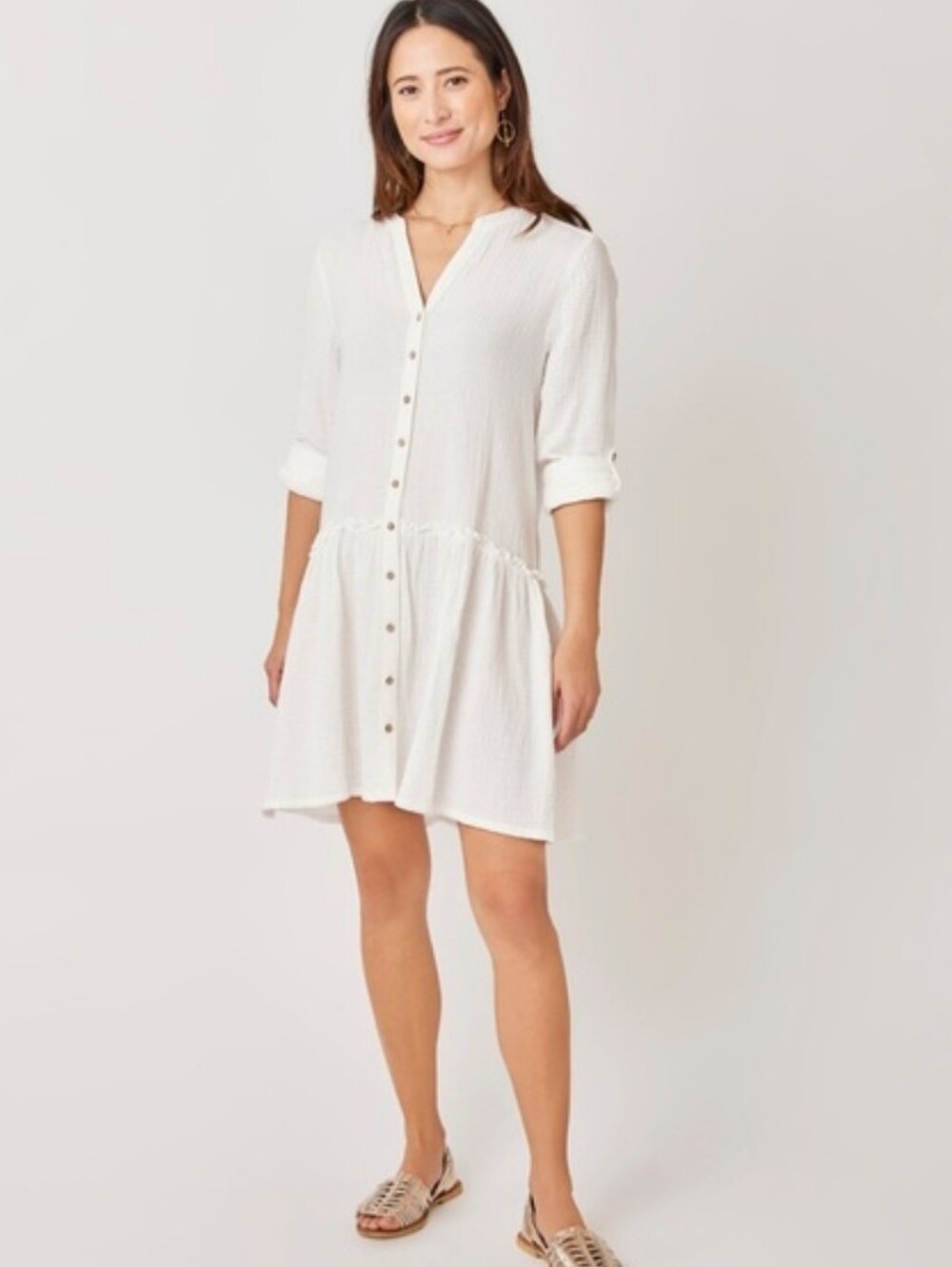 Carve Designs White Textured Gauze Dress